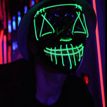 Voice-controlled luminous mask Bar DJ fucked up Ghost House Photography Night Beats Black Face Cool man 2020 New Street Beats Props