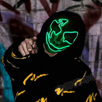 Halloween Smile Led Glowing Mask Shake Up Horror Scary Makeup DJ Ghost Step Dancing Fluorescent Full Face Christmas