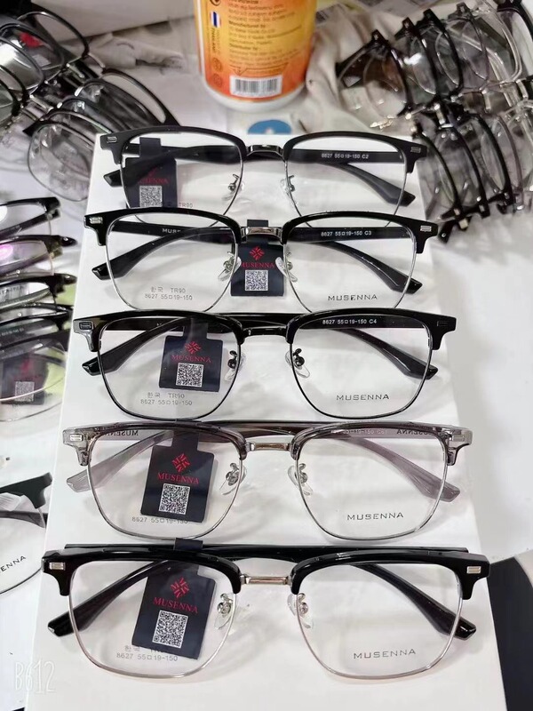 Musenna Glasses Frame, Extra Large, Versatile and Fashionable Student Business Full-Frame Eyebrow Frame, Same Style for Men and Women