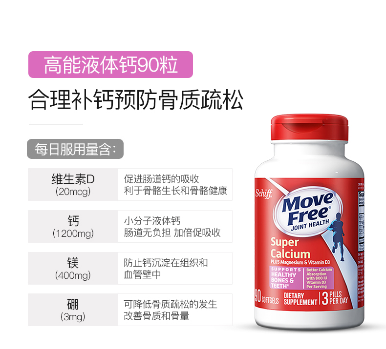 美国产 维骨力MoveFree 红盒软骨素 200粒 关节疼首选 图4