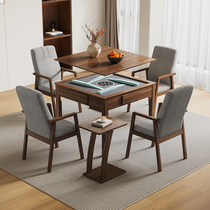 New Chinese style solid wood mahjong machine mahjong table fully automatic home tea table dual-use all-in-one electric silent chess and card room