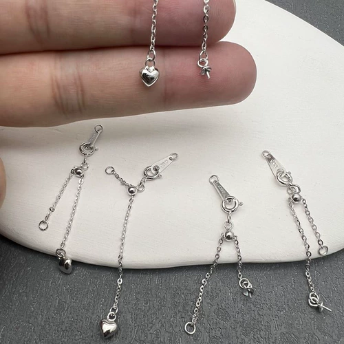 Аксессуары из жемчуга DIY S925, однобортное ожерелье с пряжкой, удлинительная цепочка, аксессуары ручной работы, пряжка из бисера, цепочка с хвостовой пряжкой