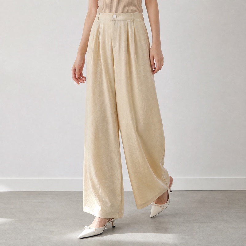 Special Offer 669【M】Loose Fit Breathable Elastic Waist Versatile Solid Color Casual Pants Fangcao Fenfei 26 Autumn Women's