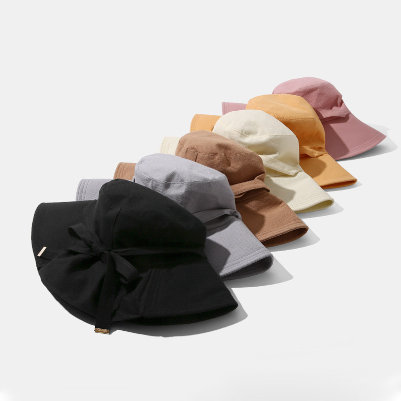 (Good Thing Recommended) crystal pure color cap rope detachable ladies out of sun sunscreen sunscreen hood fisherman hat tide fangs