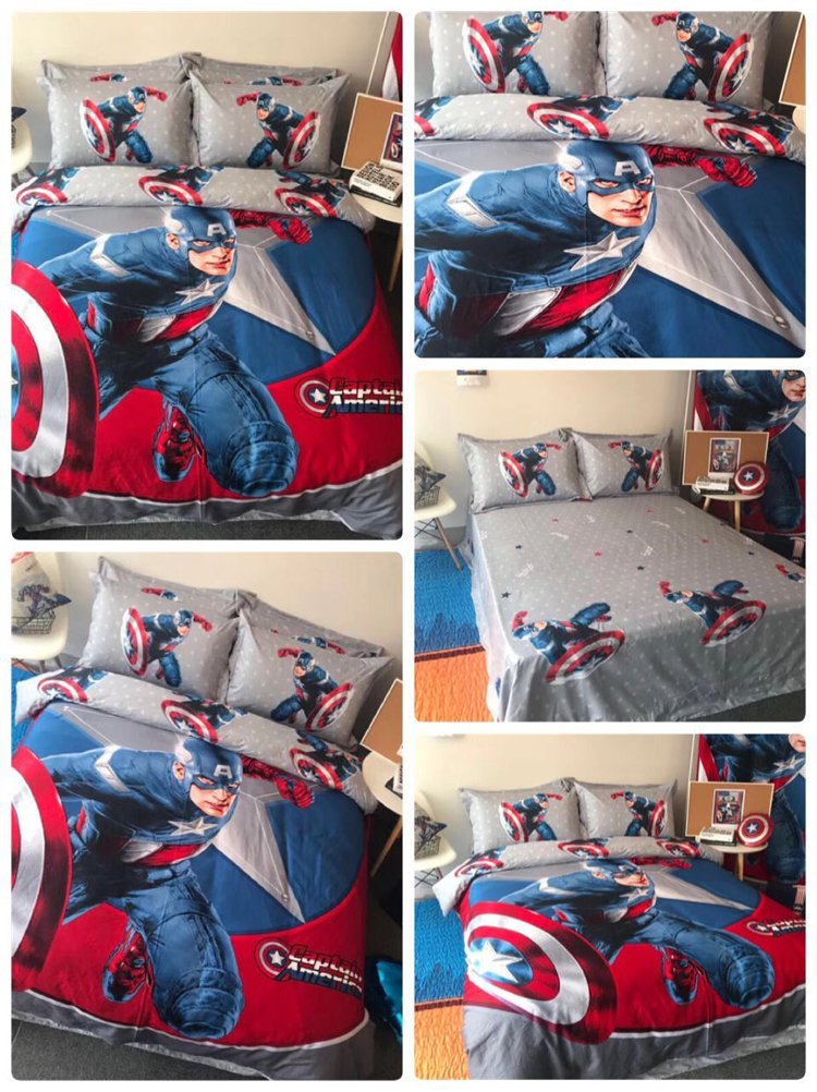 Cotton bumblebee quilt cậu bé Optimus cột tờ 笠 trẻ em hoạt hình giường biến áp bốn bộ - Bộ đồ giường bốn mảnh chăn ga gối đệm màu hồng
