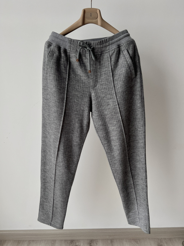 Autumn and Winter New Product Bc Gray Wool Striped Thick Sports Casual Pants