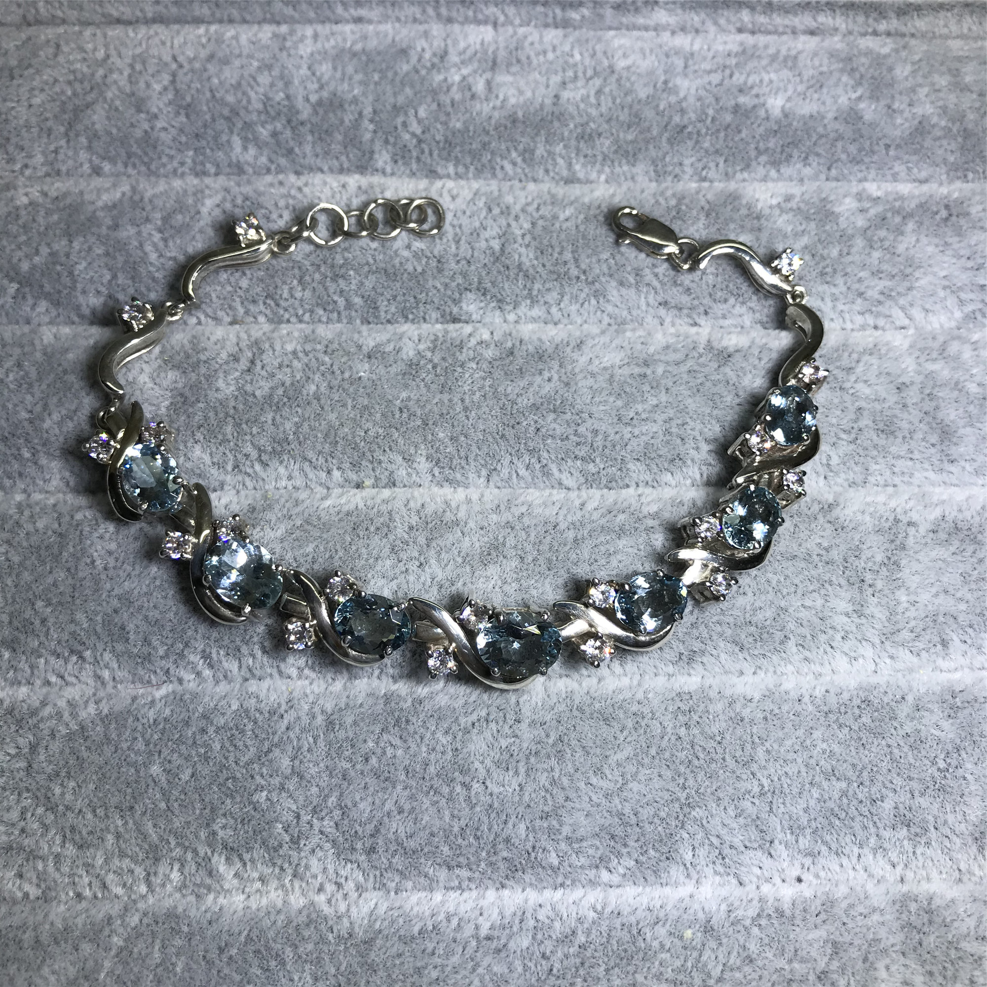 (soloni) Nepal pure handmade 925 silver inlaid with natural colorful gemstone sea blue treasure hand alchemo