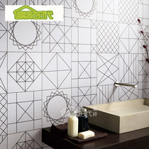 Nordic Art Geometric Small Flower Brick 300x300 Toilet Kitchen Balcony Wall Brick And White Antique Tile