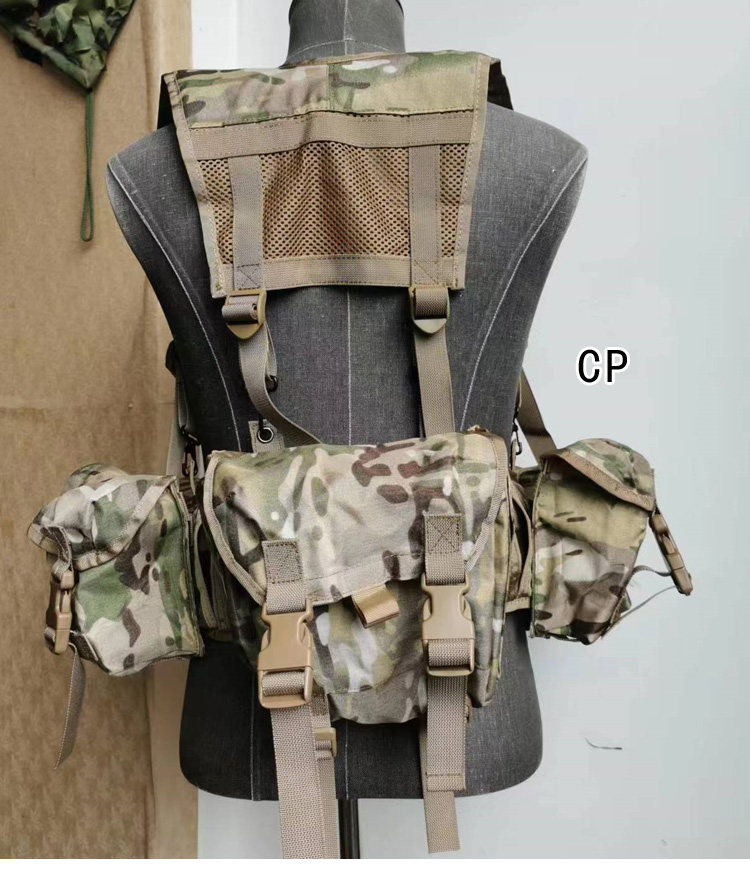Training Chest Rig Taktische Weste Pack Magazintasche Tasche Molle Hängende Trage EMR Grün Camouflage – Detail 4