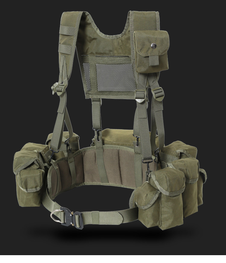 Training Chest Rig Taktische Weste Pack Magazintasche Tasche Molle Hängende Trage EMR Grün Camouflage – Detail 12