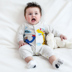 Bộ đồ sơ sinh mùa xuân và mùa thu cho bé romper dài tay 6-12 tháng cotton bé trai ra ngoài mùa thu quần áo thể thao trẻ em Áo liền quần