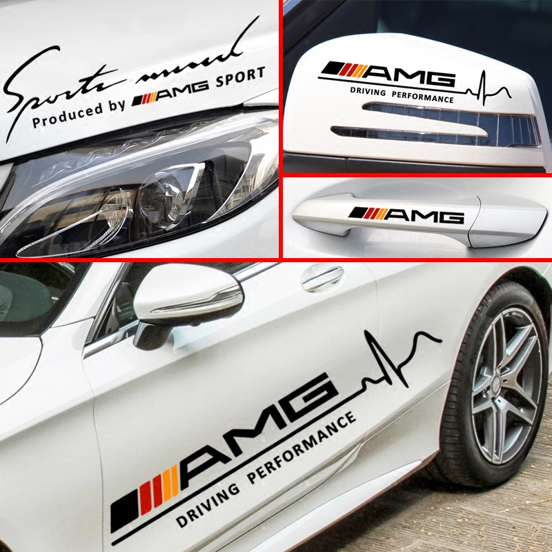 Benz new C-Class rearview mirror sticker AMG car post E class A grade A laflower GLC door handle light eyebrow with E63 laflower-Taobao