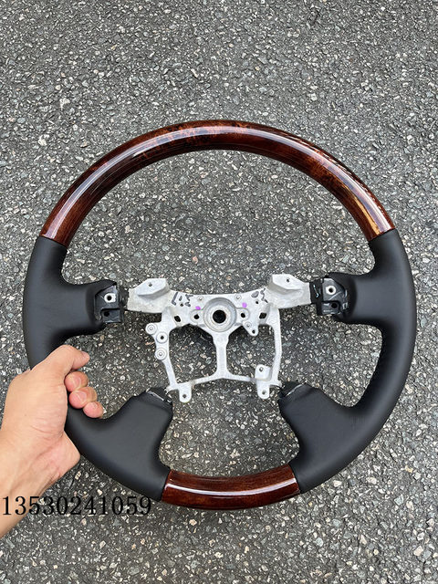 13Th Generation Crown Peach Wood Steering Wheel Assembly Alphard Car Modified Steering Wheel Peach Wood Wilfa Cruiser