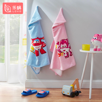 LOVO snail home textile Super Flying Man childrens bath towel cloak with hat cotton absorbent bathrobe (dedicated to live broadcast)