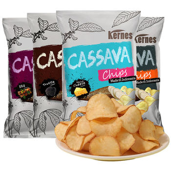 Indonesian Imported Kernz Cassava Chips 125g Barbecue Black Truffle Pepper Flavor Cheese Potato Chips Puffed Snack