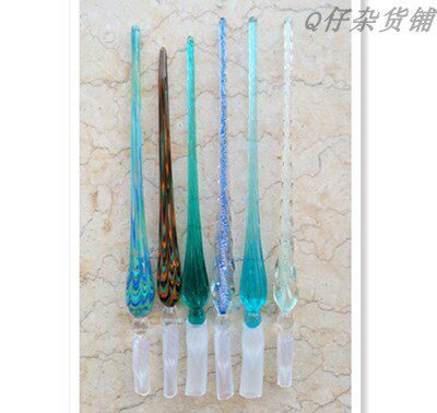 Glass Pen Dip Pen Suit Student Crystal Handmade Gift Box Stained Pen Crystal Diamond Pen Color Ink Shake Creativity Fresh