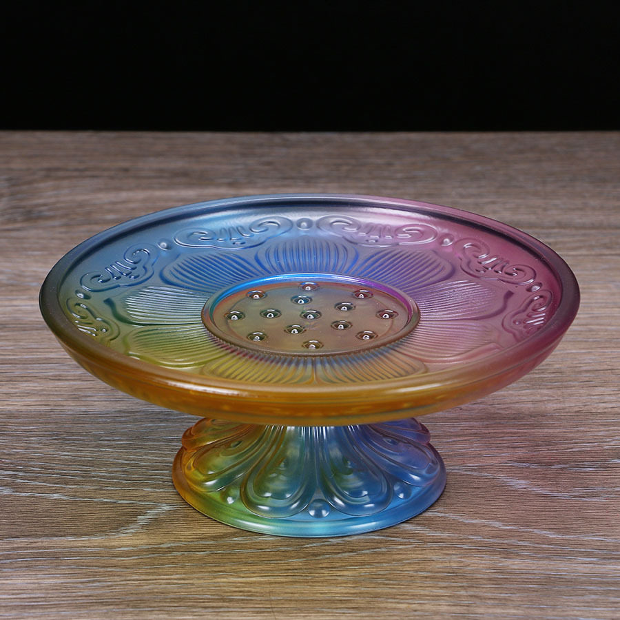 Natural glazed fruit disc fruit tray for fruit tray decoration Xiangyun Buddha Hall Lotus Eight Auspicious Pendulum