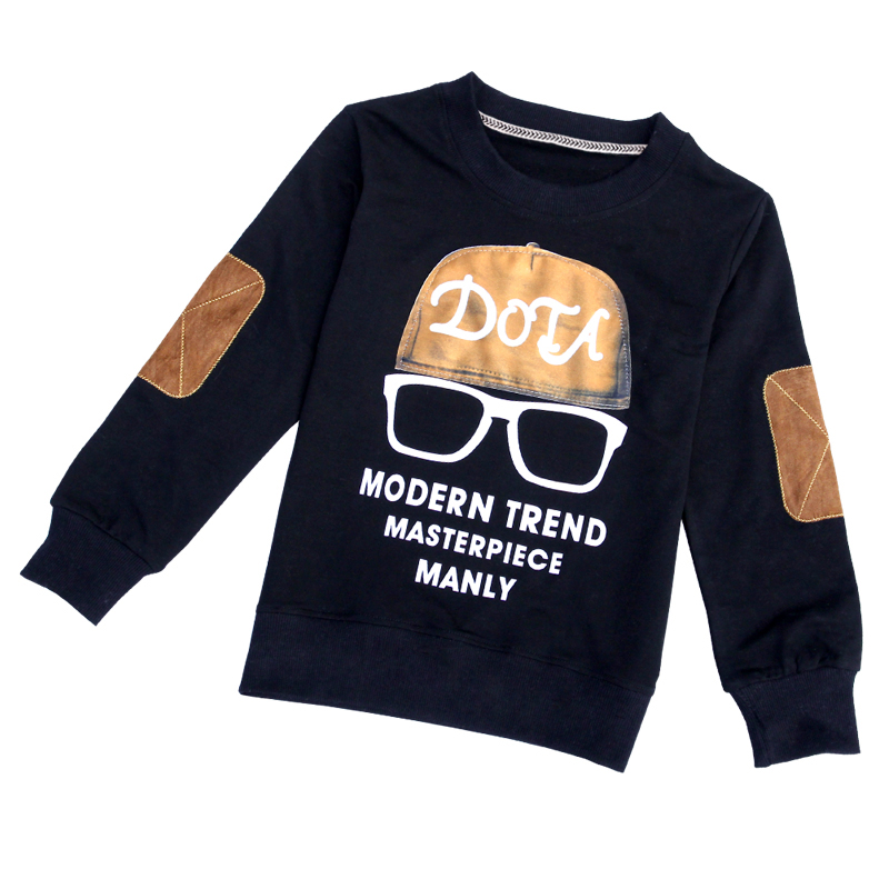 Áo thun nam 2019 mùa thu đông mới dày hơn cộng với áo len nhung trẻ em áo dài tay cotton cho bé lớn Han áo thun trẻ em dài tay