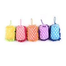 Hanging polka dot chalk rub chenille handball wipe cleaning towel graffiti cleaning rag whiteboard wiper