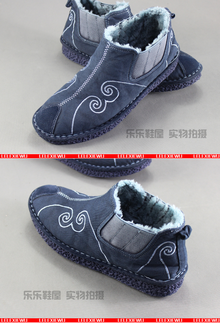 Mẫu giày mùa đông Bắc Kinh giày vải cotton nam giày vải denim đặt chân thêu giản dị thoải mái ấm áp giày nam giay the thao nam nike