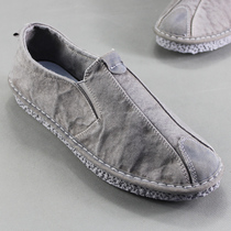 2022 Spring Festival Old Beijing Bushoe Mens Shoes Denim Cloth Sails Cloth Shoes Low Bunch Feet Flat Bottom Casual Comfort Men