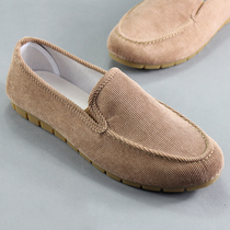 2022 Spring Summer Old Beijing Cloth Shoes Mens Light Core Suede Super Soft-Foot foot Lazy Man Korean version 100 Lap Breathable Single Shoes