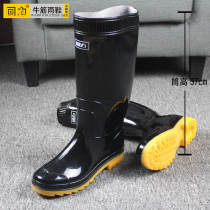 Back Force Rain Shoes Mens Water Shoes Rain Boots Male anti-slip waterproof high cylinder High cylinder fishing shoes Bull Gluten Bottom Set Shoes Rain Shoes