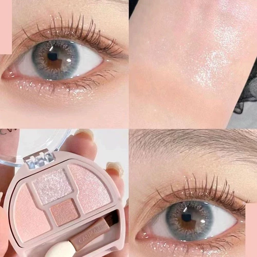 Японская девушка -режущая девушка Канмаке Джингтиан лежащий шелкочный червя Четырехлорные модификаторы пластин для глаз контурная слеза осветляют высокий диск