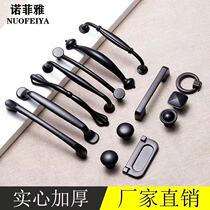 American Nordic cabinet wardrobe door single hole black small handle European drawer handle Modern simple shoe cabinet handle