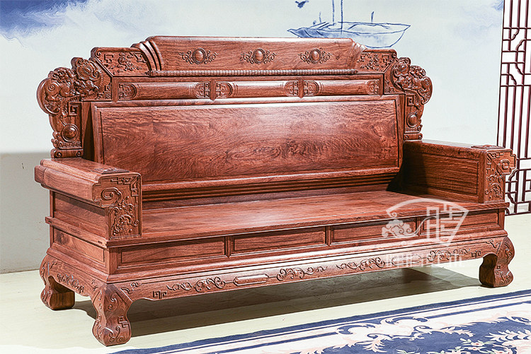 Махогани диван 晖腾刺猬紫檀红木沙发客厅中式家具全实木花梨木明清古典国标红木