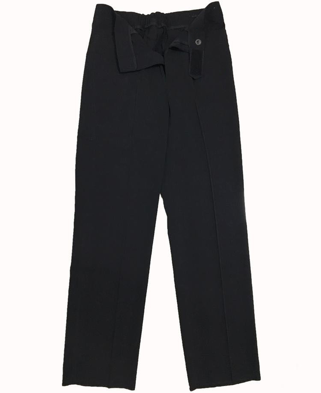 Basketball Referee Pants 2025 New Model with Velcro, Elastic Back, Smooth Drape, Pure Black Without Logo