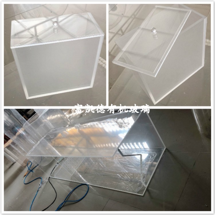 Transparent organic glass square water tank acrylic water tank acrylic square sink Water cylinder flange