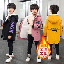 Boy coat spring autumn winter style children CUHK childrens clothing plus suede thickened winter clothing foreign air 2020 new clip cotton winewear