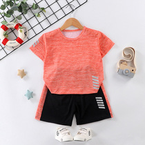Boy sports suit children slim fit CUHK Tong speed dry short sleeve shorts Two sets of children summer dress girl t-shirt tide