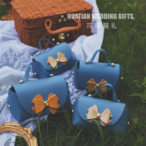 2021 new wedding leather finished folding candy box niche wedding high sense portable sugar bag net red