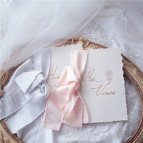 ins Mori retro wedding vow card bronzing hand tear edge wedding vow bridal vow confession hand card