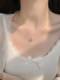 999 sterling silver necklace female Xia Qing luxury niche design pendant clamping bone chain to send Girls' Lover's Day Gift New