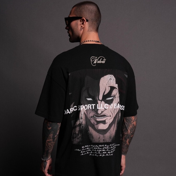Gymboy Blade X Darcsport Wolf Head Vanma Yongzirou All-Cotton Loose Drape Sports Short-Sleeve T-Shirt
