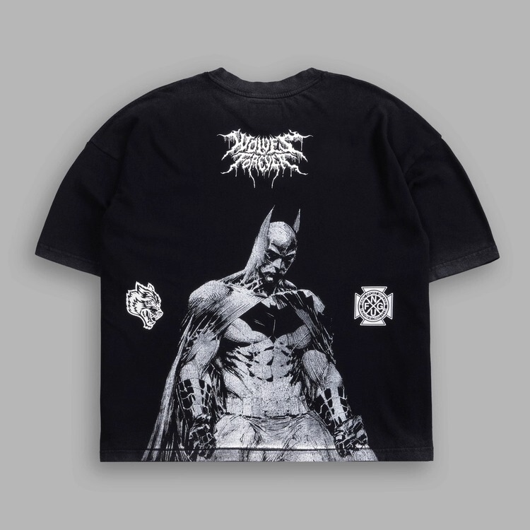 Batman X Darcsport Wolf Head Batman Vs Joker All-Cotton Boxy Fit Loose Drape Sports Men's T-Shirt Batman X Darcsport Wolf Head Batman Vs Joker All-Cotton Boxy Fit Loose Drape Sports Men's T-Shirt