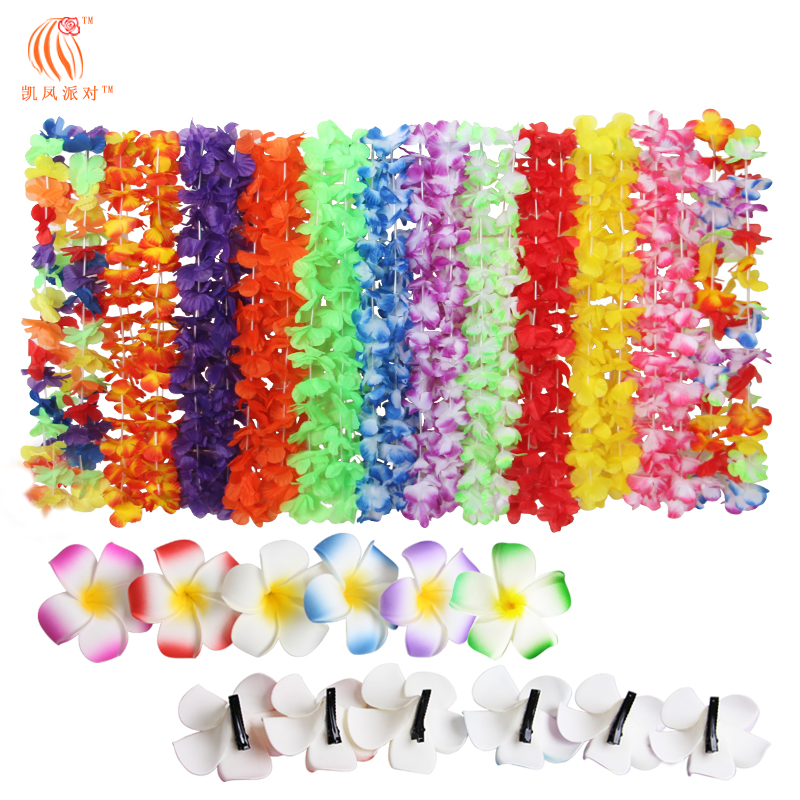 Factory outlet Hawaiian garland combination set with frangipani hairpin hot selling can be customized