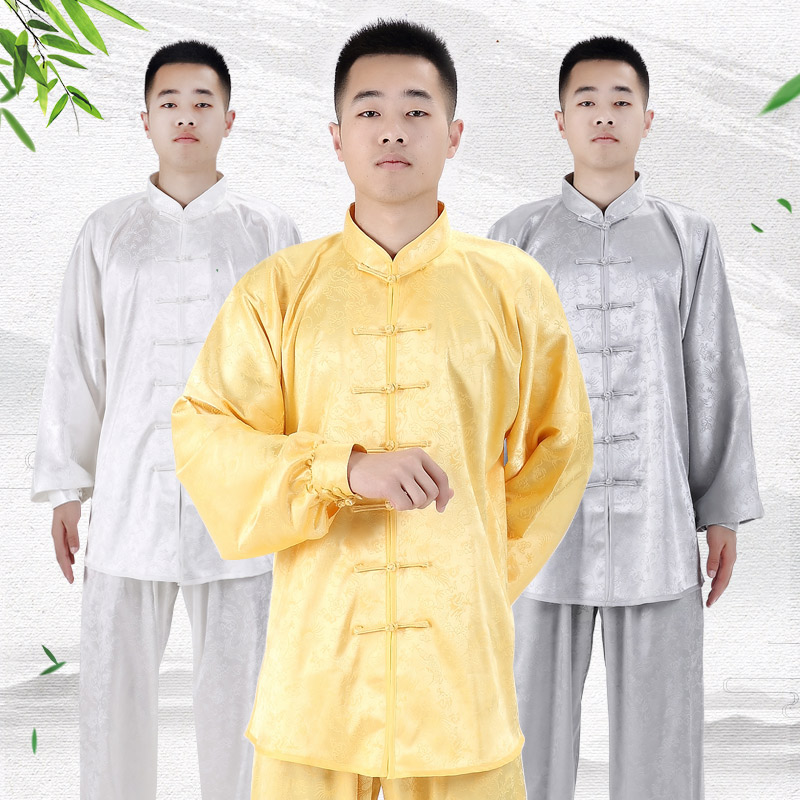 Macro Extreme Spring Autumn Style Tai Chi Clothing Dragon Tattoo Taijiquan Taijiquan Costume Martial Arts Practice Performance Service Pants Morning Practice Suit Men And Women