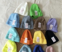 xxxxkidds pure color large letter Pets children knit hat Han Fan baby 100 lap curled melon leather hat ins wind
