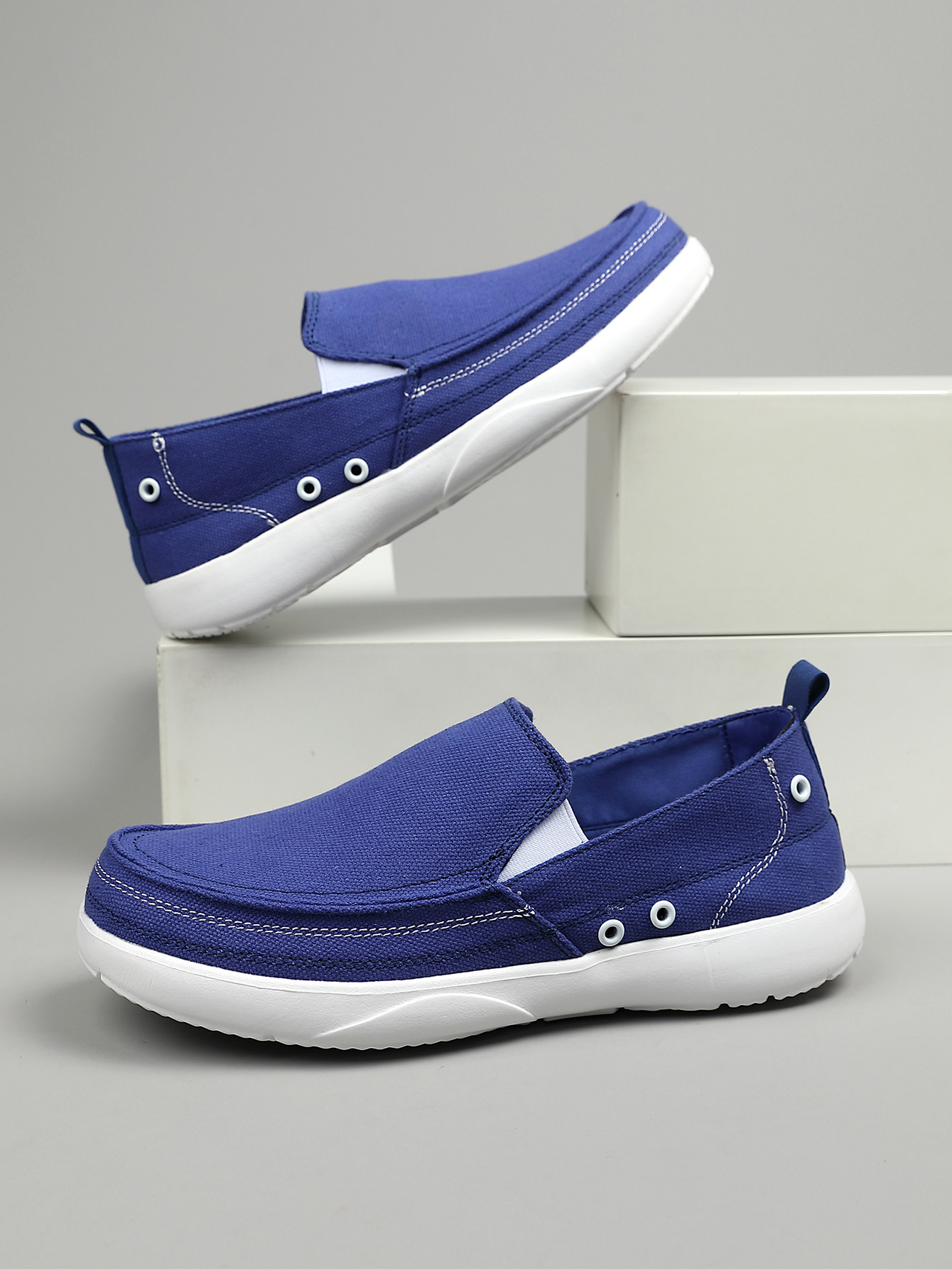 Men's Breathable Lightweight Canvas Slip-on Walking Shoes_voghion.com