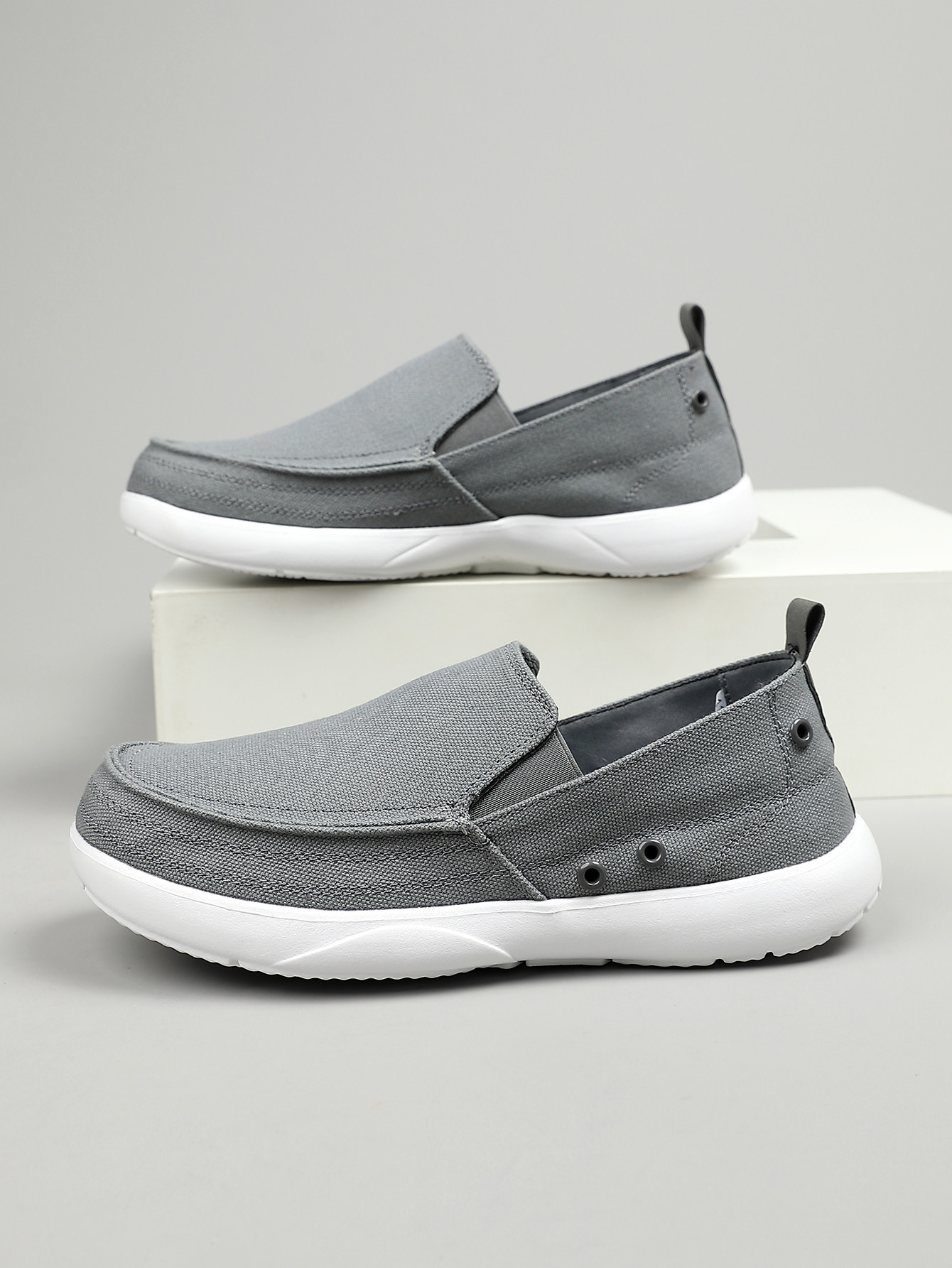 Men's Breathable Lightweight Canvas Slip-on Walking Shoes_voghion.com