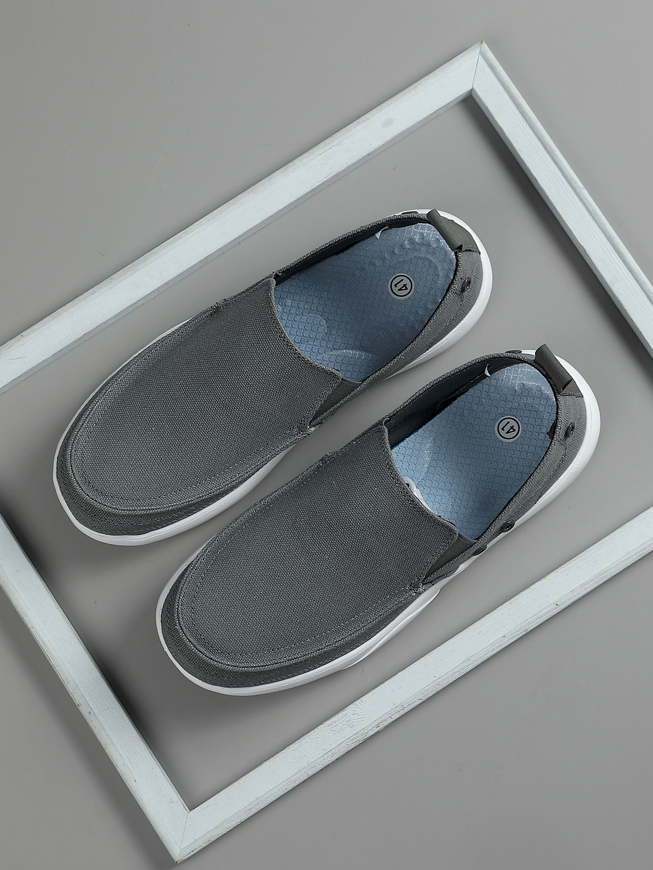Men's Breathable Lightweight Canvas Slip-on Walking Shoes_voghion.com