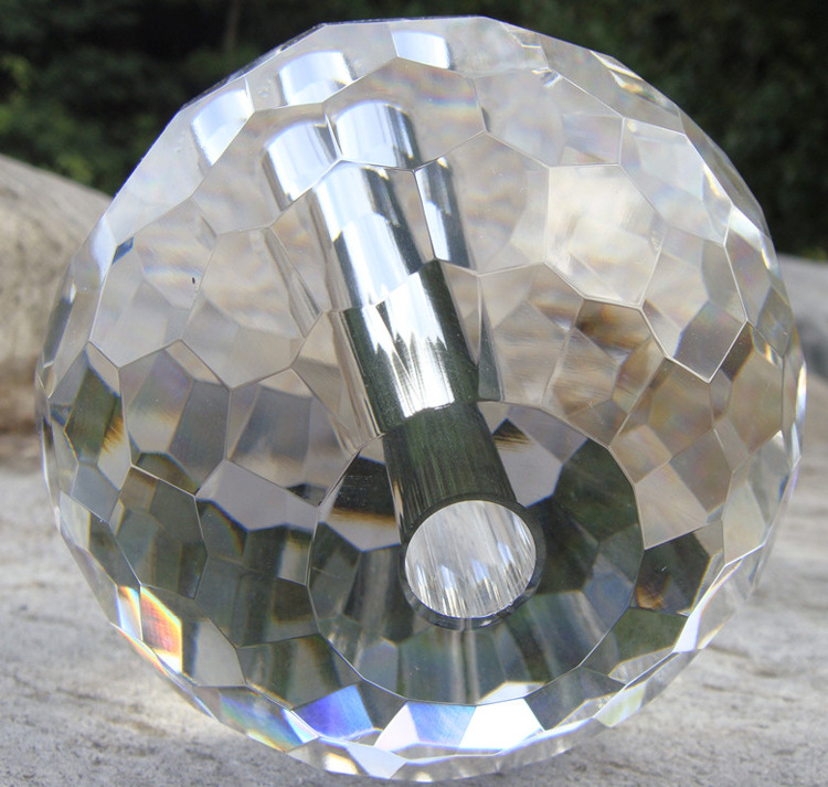 Multi - hedral surface crystal glass ball decoration fittings with hole bottom plane