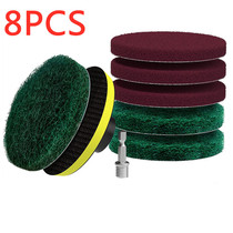 8Pcs 4 Inch Electric Drill Brush Scrub Pads Grout Power Cross Border
