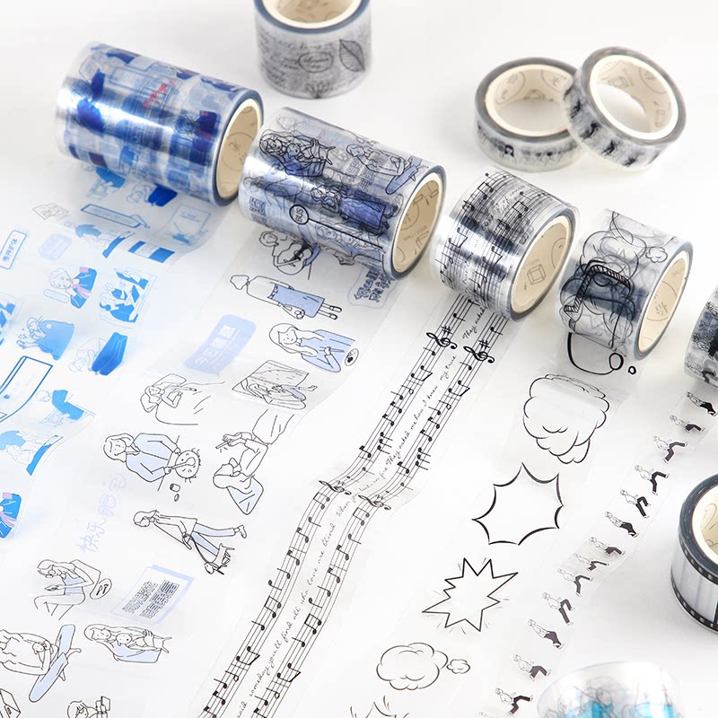 Cleaning salt series cartoon character pet waterproof tape sticker simple diy mobile phone decorative material collage