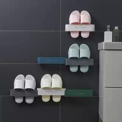 Fan home non-perforated wall-mounted Slipper rack bathroom dressing room living room simple three-dimensional storage shoes artifact