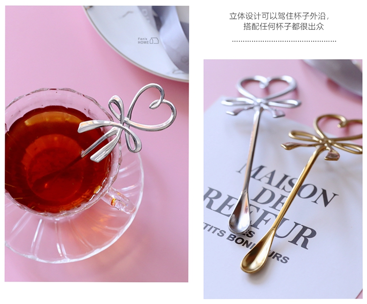 Fan home Creative 304 thép không gỉ muỗng cà phê kim loại trà sữa thìa khuấy thìa muỗng nhỏ đồ dùng cà phê